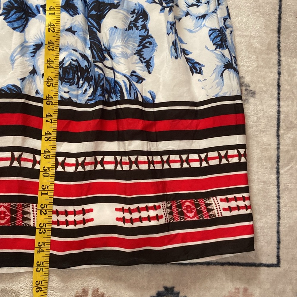 ATSU Anthropologie Beaded Bodice Maxi Dress Floral and Ikat pattern size 4P - Picture 14 of 15